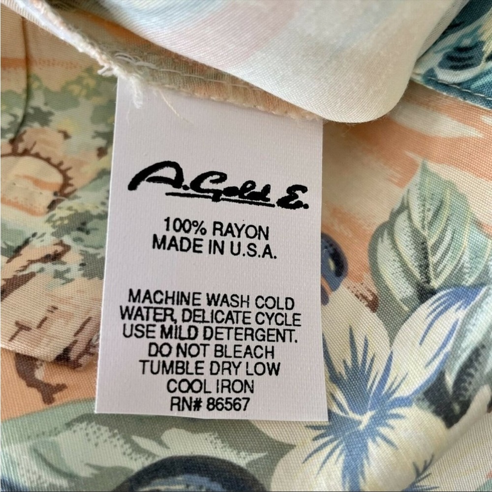 Agolde Rayon Hawaiian Button Front Shirt Tropical